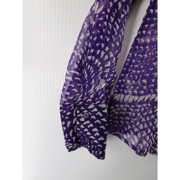 Joes Jeans Shirt Small Silk Military Top Button Up Sheer Unisex * - Picture 3 of 11